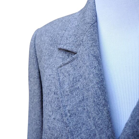 Vintage Jaeger Gray Wool Double Breasted Blazer Jacket Lined Academia Sz 12 - Picture 3 of 16